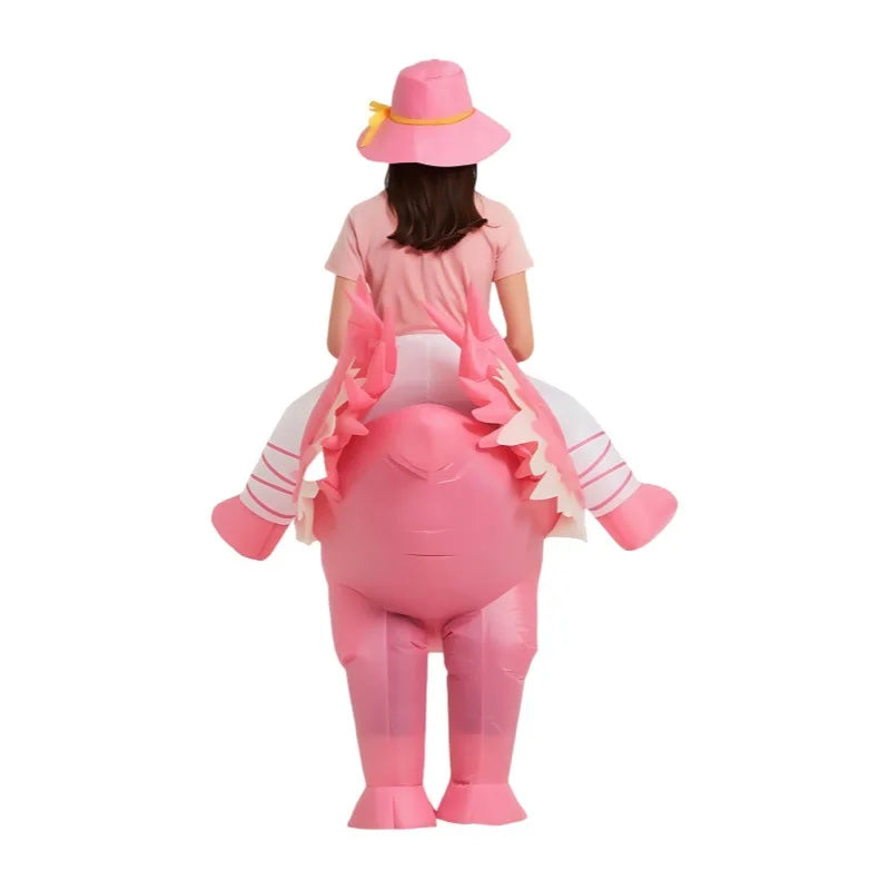 Pink Flamingo Inflatable Costumes Cartoon Animal Blow Up Clothes Halloween Party Cosplay Costume Funny Performance Props
