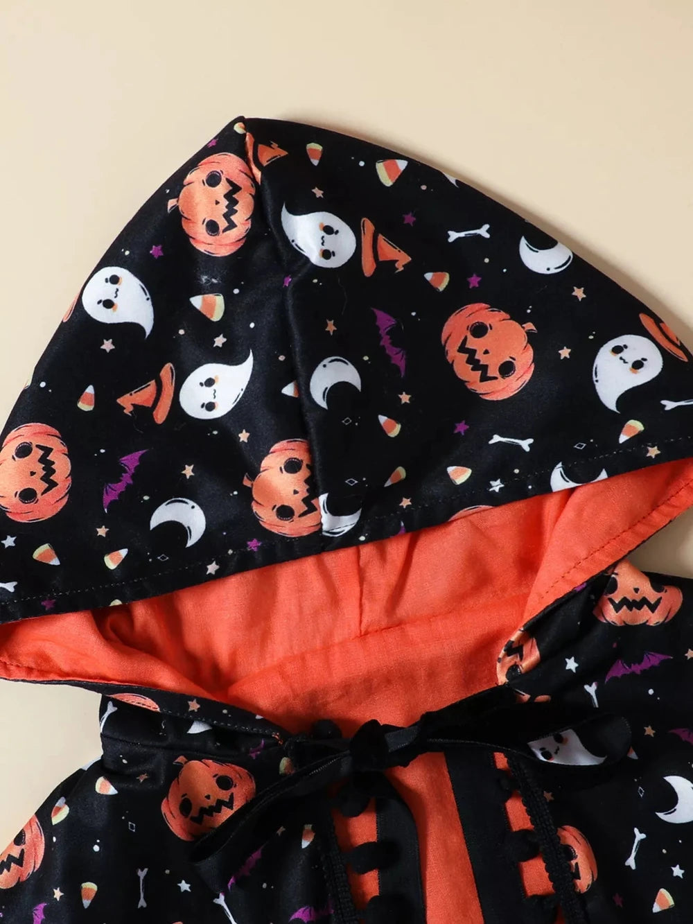 Children's Halloween Ghost Dress and Hooded Cape Set