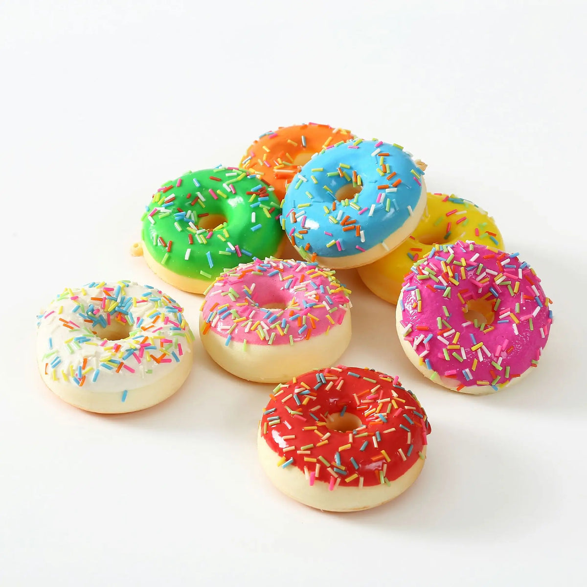 Squishy slow rebound 7cm donut refrigerator sticker keychain pendant blind box PU simulation bread toy decompression