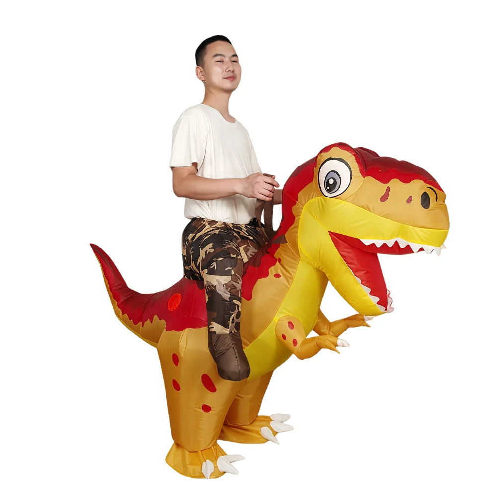 Adult Inflatable Ride‑On Costume, Dinosaur Donkey Bull Rider Blow‑Up Fancy Dress Suit For Halloween Carnival Cosplay Party Perfo