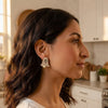 Gold-Plated Rhinestone Ghost Earrings