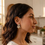 Gold-Plated Rhinestone Ghost Earrings